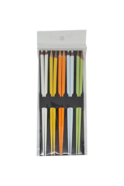 Buççin Reusable - Pen Chopstick - 5 Pairs - 24 cm Knife Set for 1 Person Metal Metallic