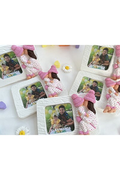 Mshouse Anne Bebek Hediyelik Çerçeve Magnet 1 Yaş Doğum Günü Hediyelik (10 Adet)