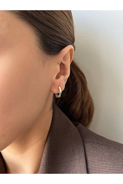 Font Parlak Minimalist Klipsli Küpe