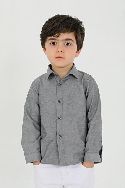 PİERLES Classic children's anthracite long sleeve shirt