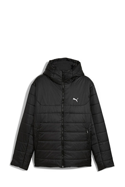 Puma Μαύρο ανδρικό φούτερ με φερμουάρ ESS Hooded Padded Jacket