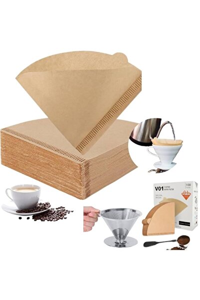 Generic Paper coffee filters, used for preparing drip coffee. 50 pieces