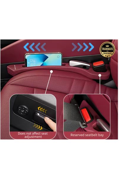 TRAKMATS %100 YÜKSEK KALİTE Nissan Navara 2005-2013 Auto Seat Edge Gap Eliminator Burgundy