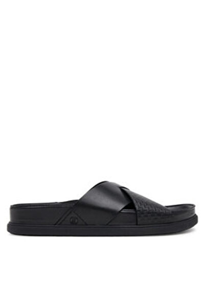 CLARKS Ανδρικές σαγιονάρες μαύρες CLARKS-26181382 ΜΑΥΡΗ ΔΕΡΜΑΤΙΝΗ