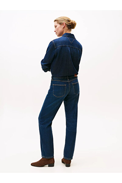 Tommy Hilfiger Kadın Yüksek Bel DeniM Kumaş Bilek Boy Cep Detay Denim Pantolon WW0WW47487-1BK