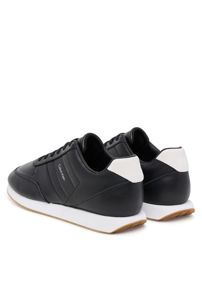 Calvin Klein Erkek Deri Rahat Taban Yuvarlak Burun Calvin Yazı Detay Siyah Sneaker YM0YM01381-0GM
