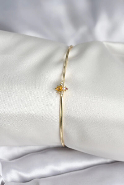 Epilons سوار نسائي من النحاس الذهبي مع تصميم على شكل ذبابة