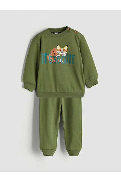 LC Waikiki Peak New Season Printed Baby Boy Sweatshirt and Sweatpants Set of 2