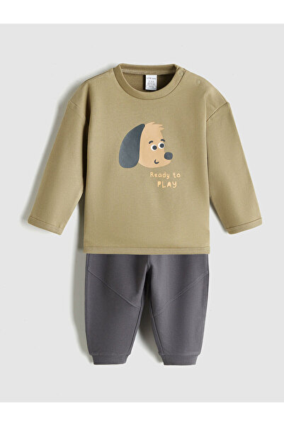 LC Waikiki Özmarka New Season Printed Baby Boy Sweatshirt and Sweatpants Set ...