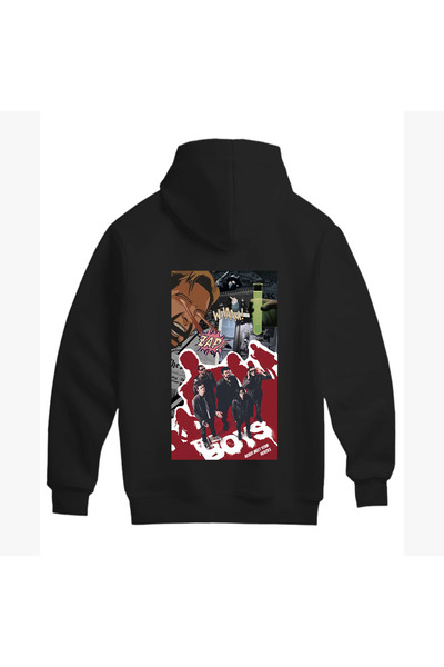 SVART WEAR Proiectat pentru fanii The Boys! Hanorac unisex din bumbac cu desi...