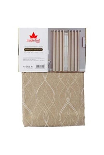MAPLE LEAF Home Jacquard Window Curtain 140 x 260cm Taupe