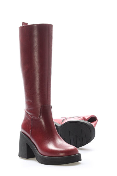 FAST STEP Hakiki Deri Kürklü Kadın Klasik Çizme 217YZA660-03