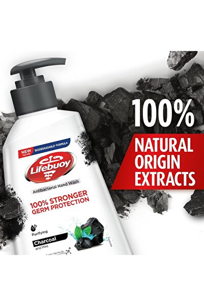 LİFEBUOY Antibacterial Hand Wash with Charcoal and Mint, 200 ml