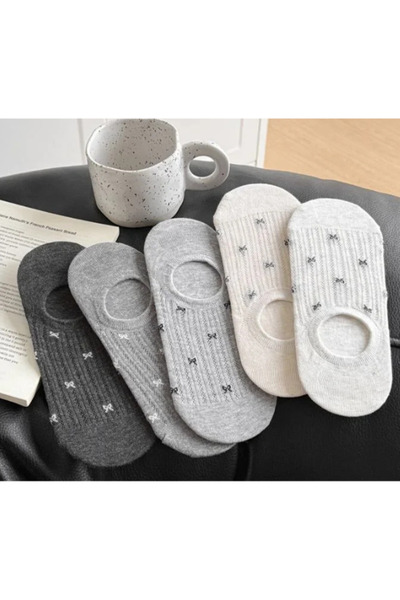 SEVORIA 5' Çift Kadın Soft Renkli Görünmez Pamuklu Patik,Babet Çorap