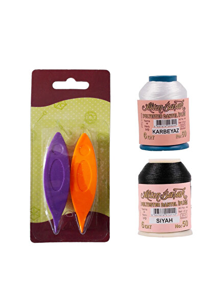 Genel Markalar Oya Mekik Aparatı Siyah ve Kar Beyaz 20 Gram