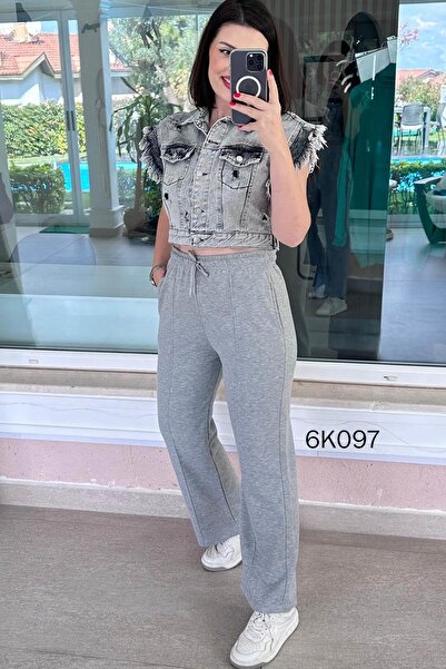 İnce Topuk 2 İplik Çimalı Eşofman Altı 6K097