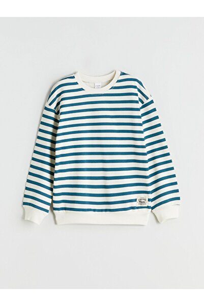 LC Waikiki Φούτερ για αγόρια με ριγέ λαιμόκοψη LCW Kids