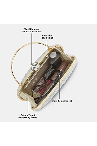 Lavie Women's Jazz Framed Clutch (Silver)