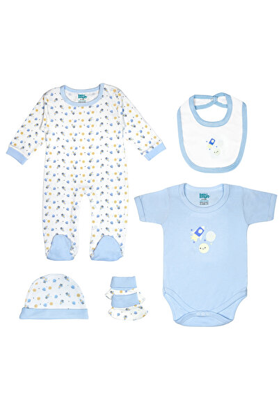 Babies Basic مجموعة من 5 قطع للجنسين مصنوعة من القطن بنسبة 100% تتضمن مريلة، ...