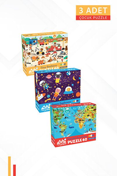 Neverland 3 ADET 60 PARÇA - MİNİK İNŞAATÇILAR VE UZAY KAŞİFLERİ VE DÜNYAYI KE...