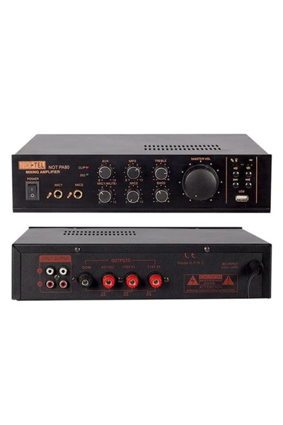 Genel Markalar No-Tel 80 W Mini USB-SD-Bluetooth 70-100 V 2 Mik. Giriş Trafol...