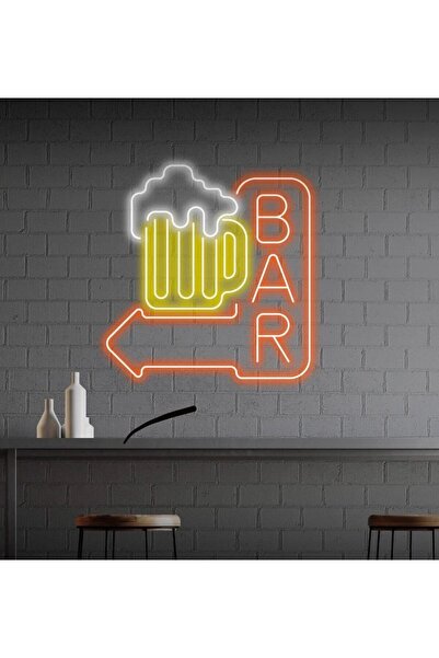 BİZ BU İŞİN KEYİF KISMINDAYIZ BAR Yazılı ve Şekilli Neon Tabela