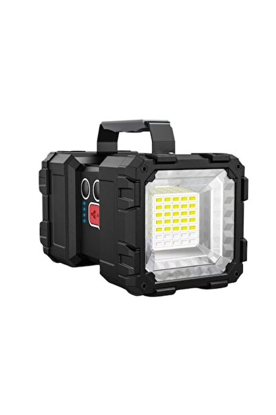 varioshop Lanternă reîncărcabilă multifuncțională VarioShop, 7 moduri de iluminare, 2 capete de iluminare, ABS, 10.000 mAh