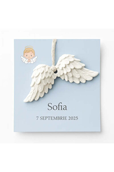 lunera Cadouri personalizate pentru botez – Odorizant ceramic cu aripi de îng...