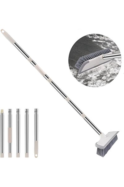 PhilaeEC extendable handle broom, plastic/metal, white/silver/gray, 24.8 x 157 cm