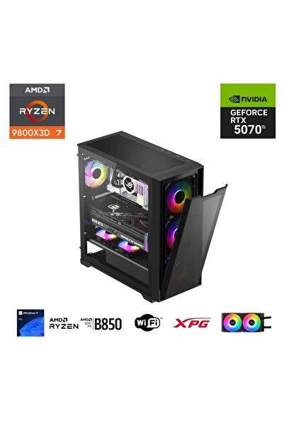 ETERNAL POWER RYZEN 7 9800X3D 32GB DDR5 1TB M.2 RTX 5070Tİ B850 WIFI 750W 240M