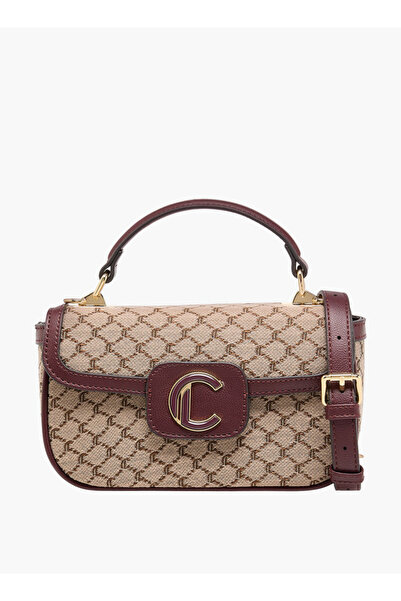 Le Confort Monogram Detail Satchel Bag with Grab Handle - H 21 x W 7 x 13 cms