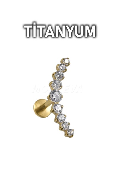 MORNEVA Titanyum Çoklu Daire Taşlı Kıkırdak Kulak Helix Conch Piercingi (1 Adet)