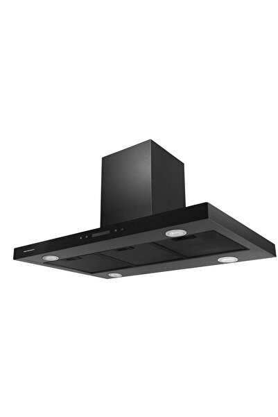 Berdsen Island hood, stainless steel, 4 LEDs, 540 mc/h, 160 W, 90 cm, 3 speed settings, black