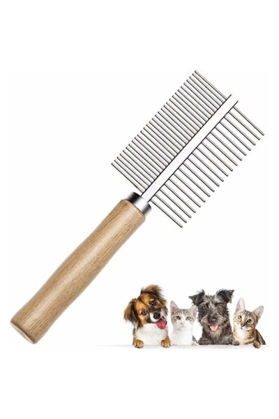 OEM Pieptene dublu pentru animale de companie, oțel inoxidabil, dinți rotunji...