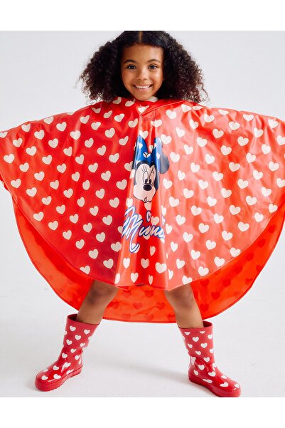 Ziddy Waterproof Hooded Poncho for Girls 'Minnie', Red