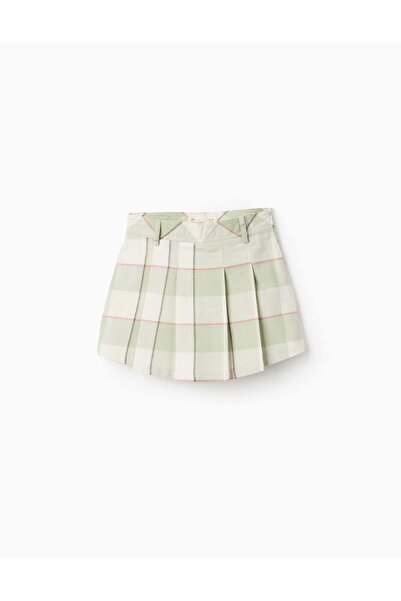Ziddy Check Flannel Skort for Girls, Green