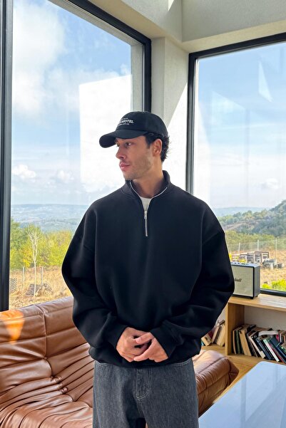 Flaw Wear Half Zip Sweatshirt Siyah