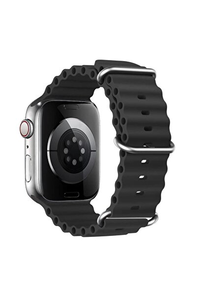 Microsonic Apple Watch SE 3 44mm Kordon Aqua Belt Siyah