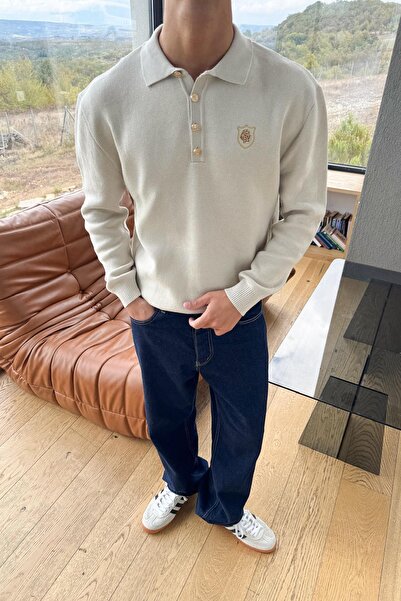 Flaw Wear Emblem Print Polo Neck Knitwear Sweater