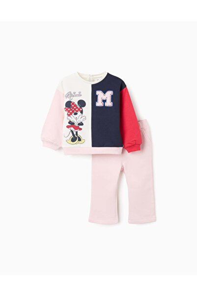 Ziddy Cotton Tracksuit with Colour block for Baby Girls 'Minnie', Pink