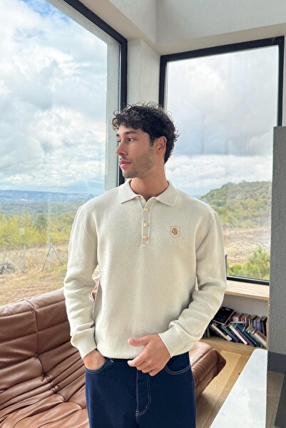 Flaw Wear Emblem Print Polo Neck Knitwear Sweater