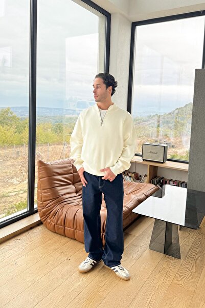 Flaw Wear High Neck Half Zip Knit Sweater