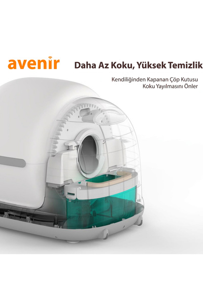 AVENİR Akıllı Otomatik Kedi Tuvaleti Kamera Hediyeli App Kontrol 75L Hazne