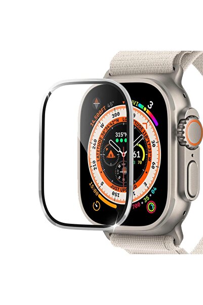 Microsonic Apple Watch Ultra 3 Tam Kaplayan Cam Ekran Koruyucu V2 Gümüş