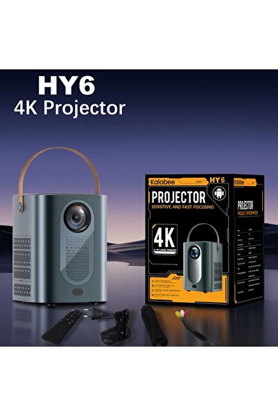 KALOBEE جهاز عرض HY6 بدقة 4K | مسرح منزلي ذكي محمول بتركيز سريع وذاكرة كبيرة