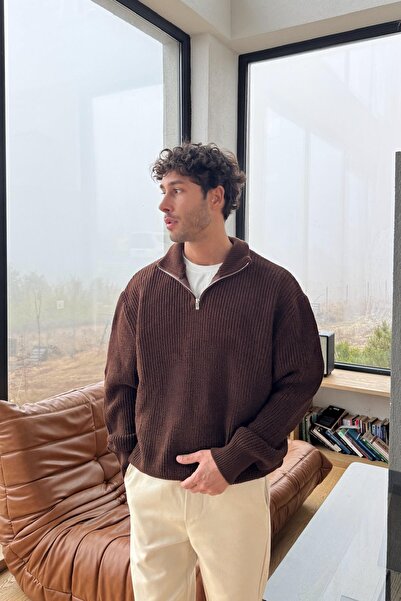 Flaw Wear Half Zip Knit Sweater