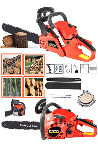 Eisenn EX-9400 Turbo Benzinli Ağaç Motoru 55 CM Pala Ve Zincirli Testere Hıza...