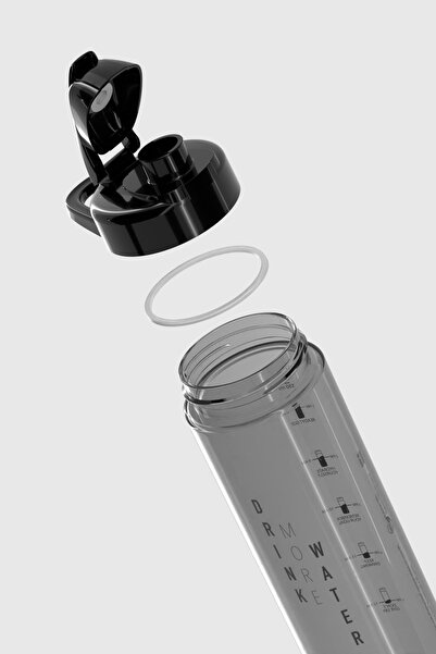 Renga Lidya Text Patterned 630 ml Tritan Flask 912033 Black