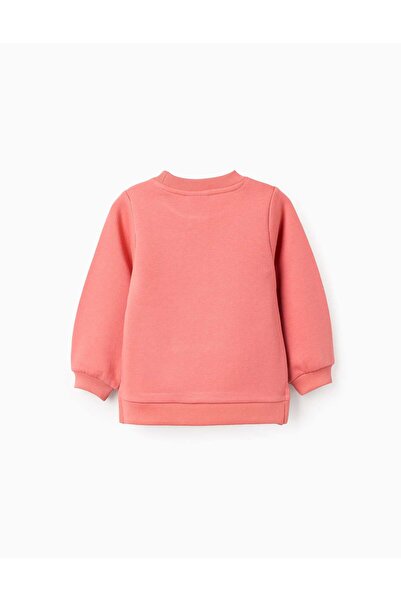 Ziddy Brushed Sweatshirt with Print for Newborn Girls 'Shapes', Coral