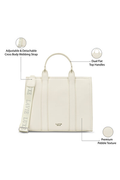 Lavie Luxe Women's Cob's25 Large satchel (Off White)